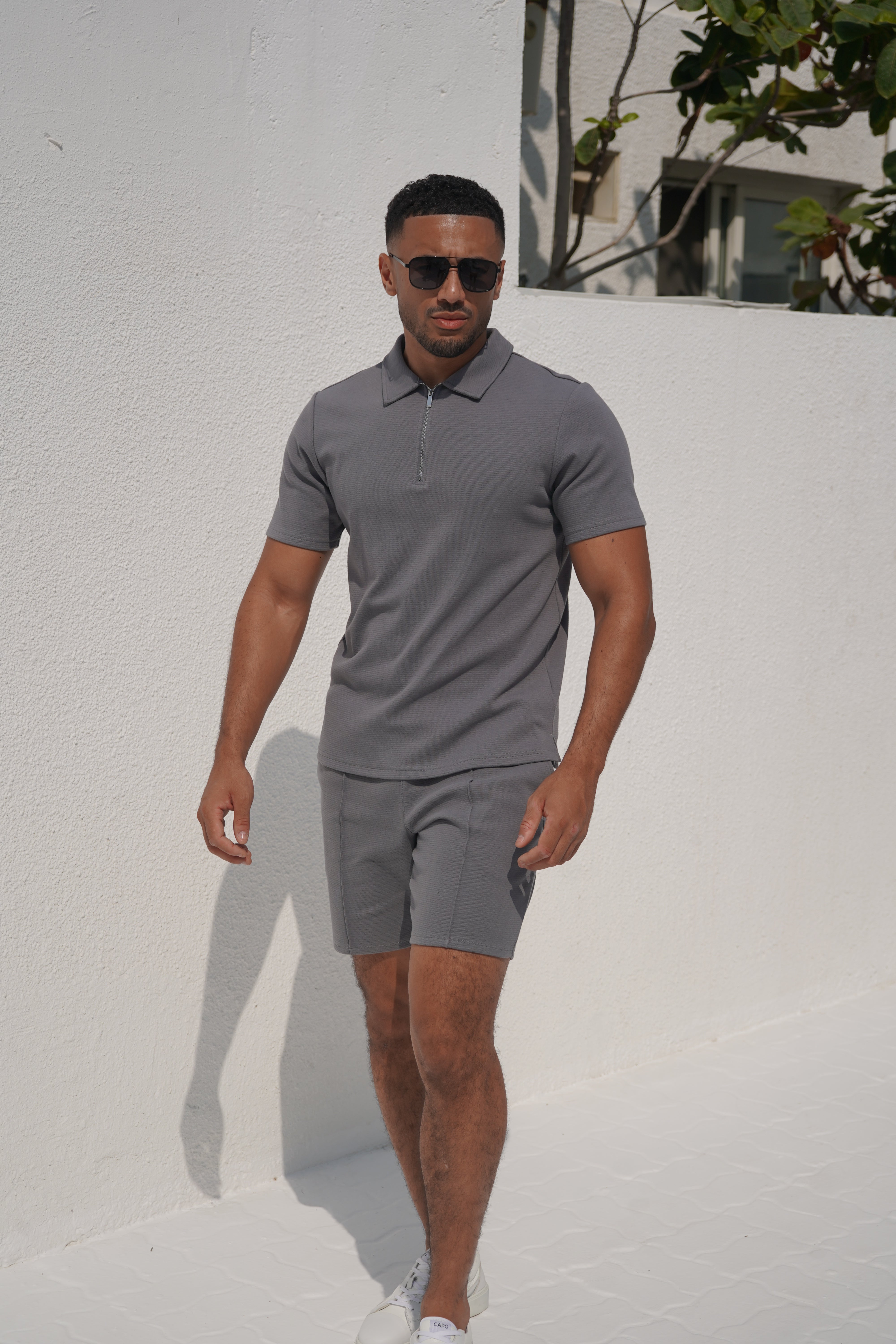Capo Textured Shorts - Grey