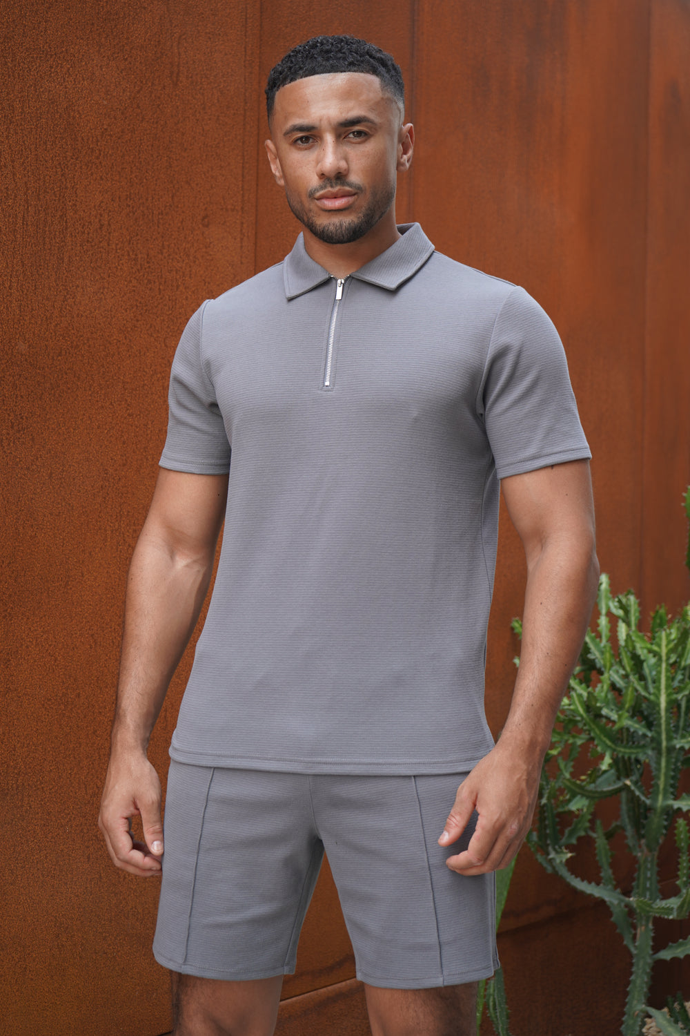 Capo Textured Shorts - Grey