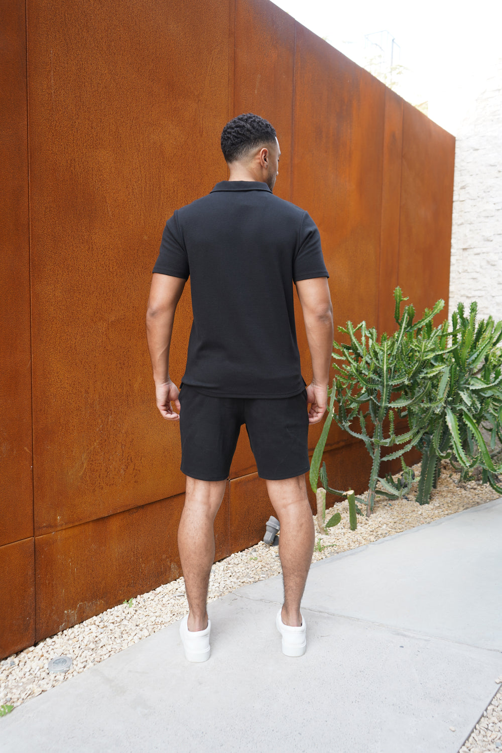 Capo Textured Shorts - Black