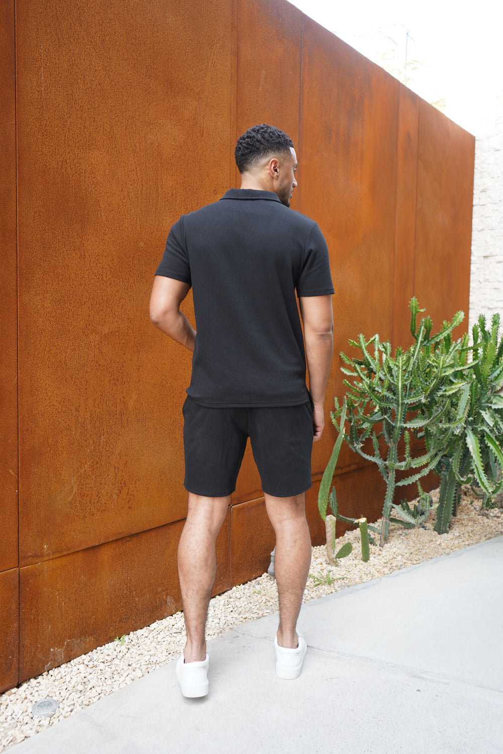 Capo Textured Shorts - Black