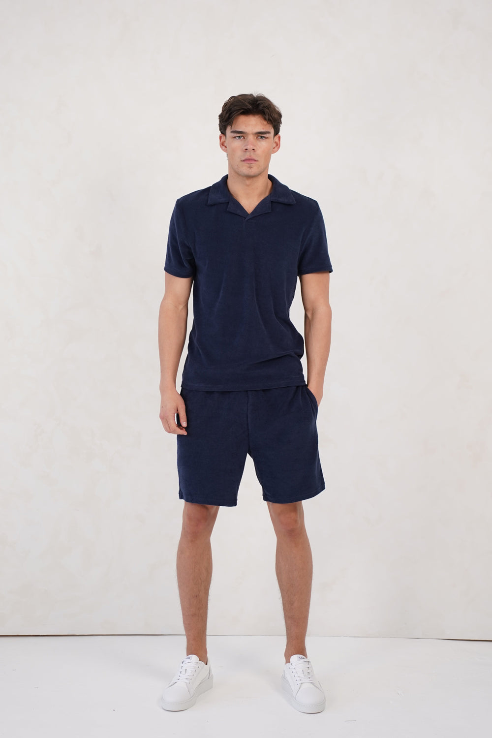 Capo Towelling Polo Shirt - Navy