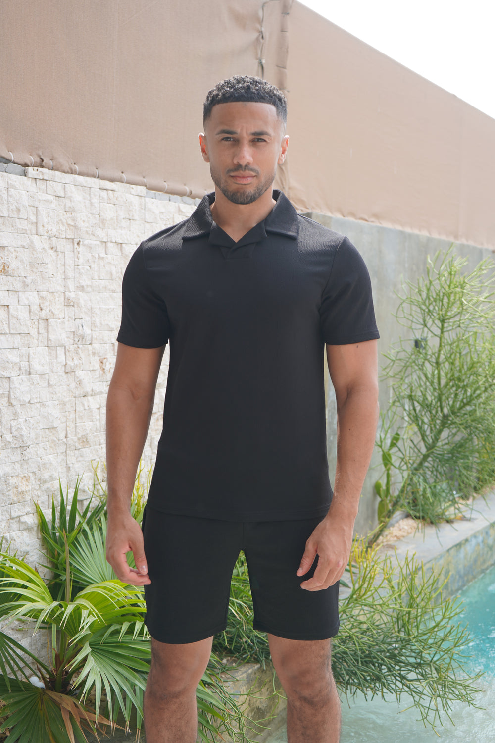Capo Aztec Revere Polo Shirt - Black
