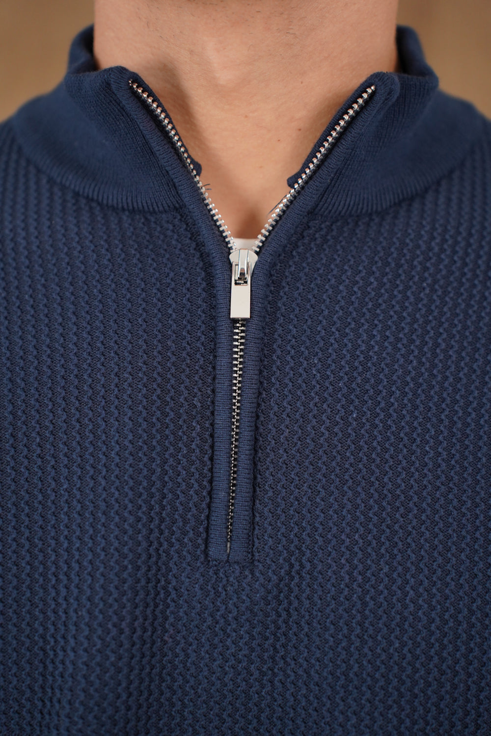 Capo TWIST Cotton 1/4 Zip Jumper - Navy