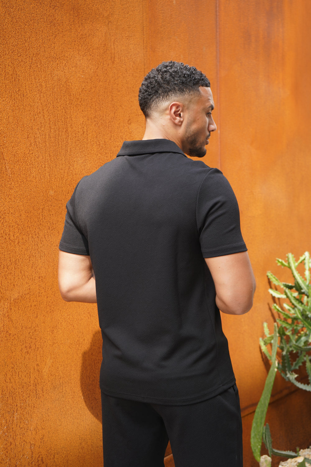 Capo Aztec Revere Polo Shirt - Black