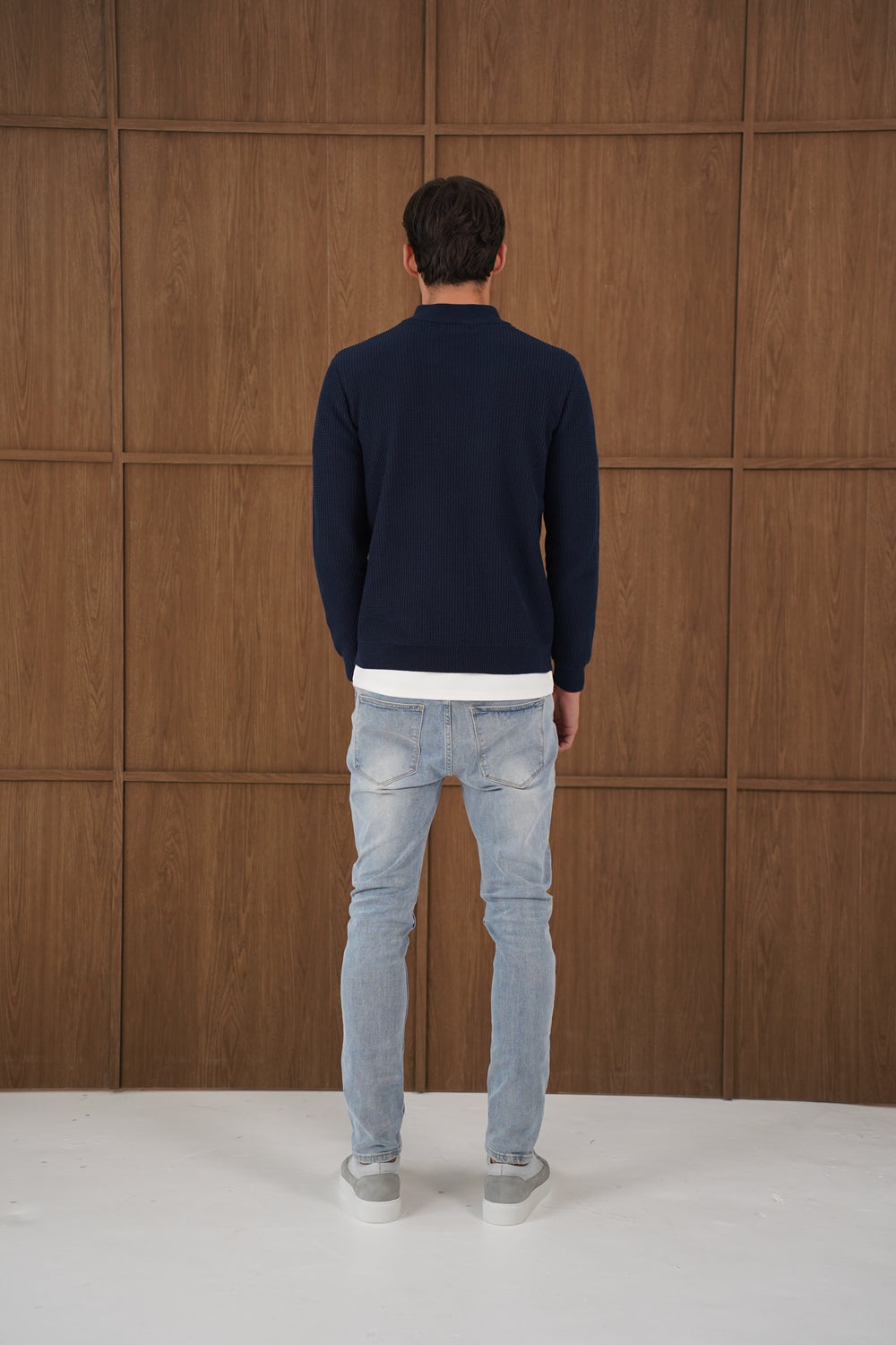 Capo TWIST Cotton 1/4 Zip Jumper - Navy