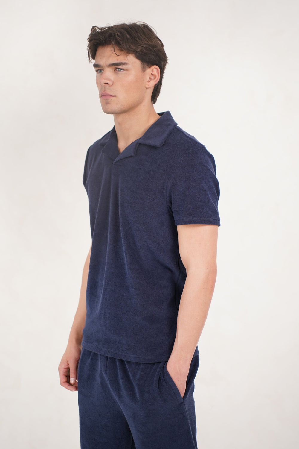Capo Towelling Polo Shirt - Navy