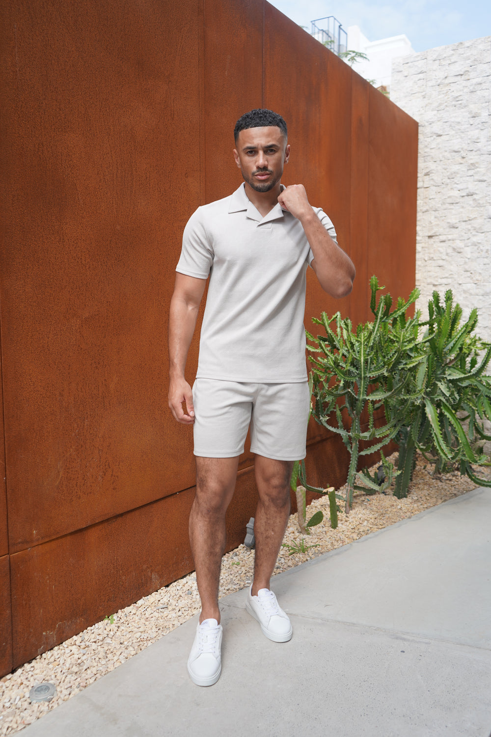 Capo Aztec Revere Polo Shirt - Stone