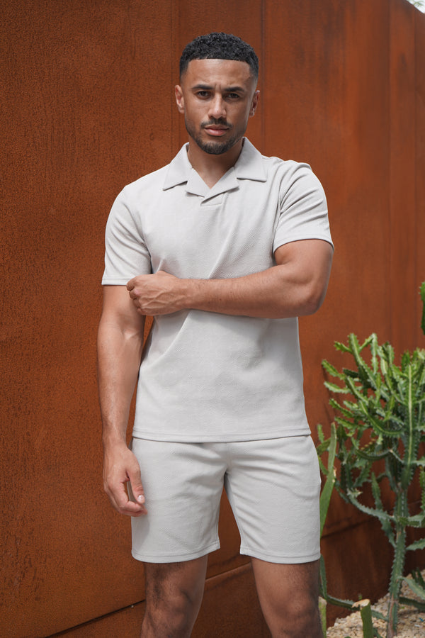 Capo Aztec Revere Polo Shirt - Stone