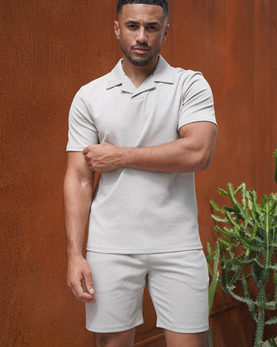 Capo Aztec Revere Polo Shirt - Stone
