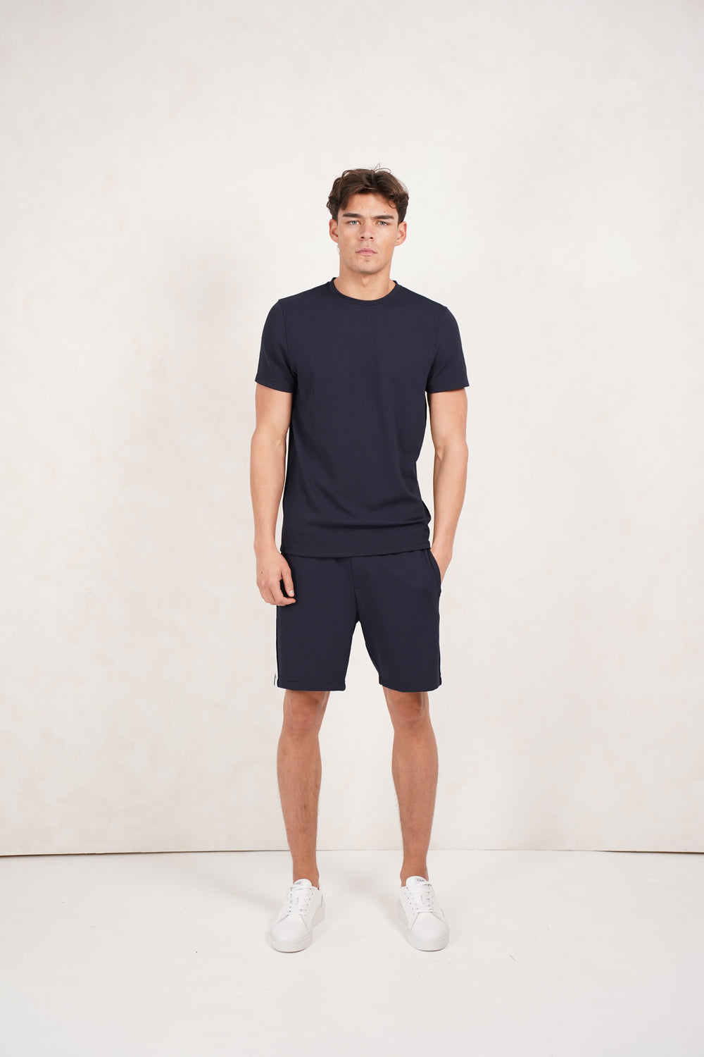 Capo Textured Tape Shorts - Navy