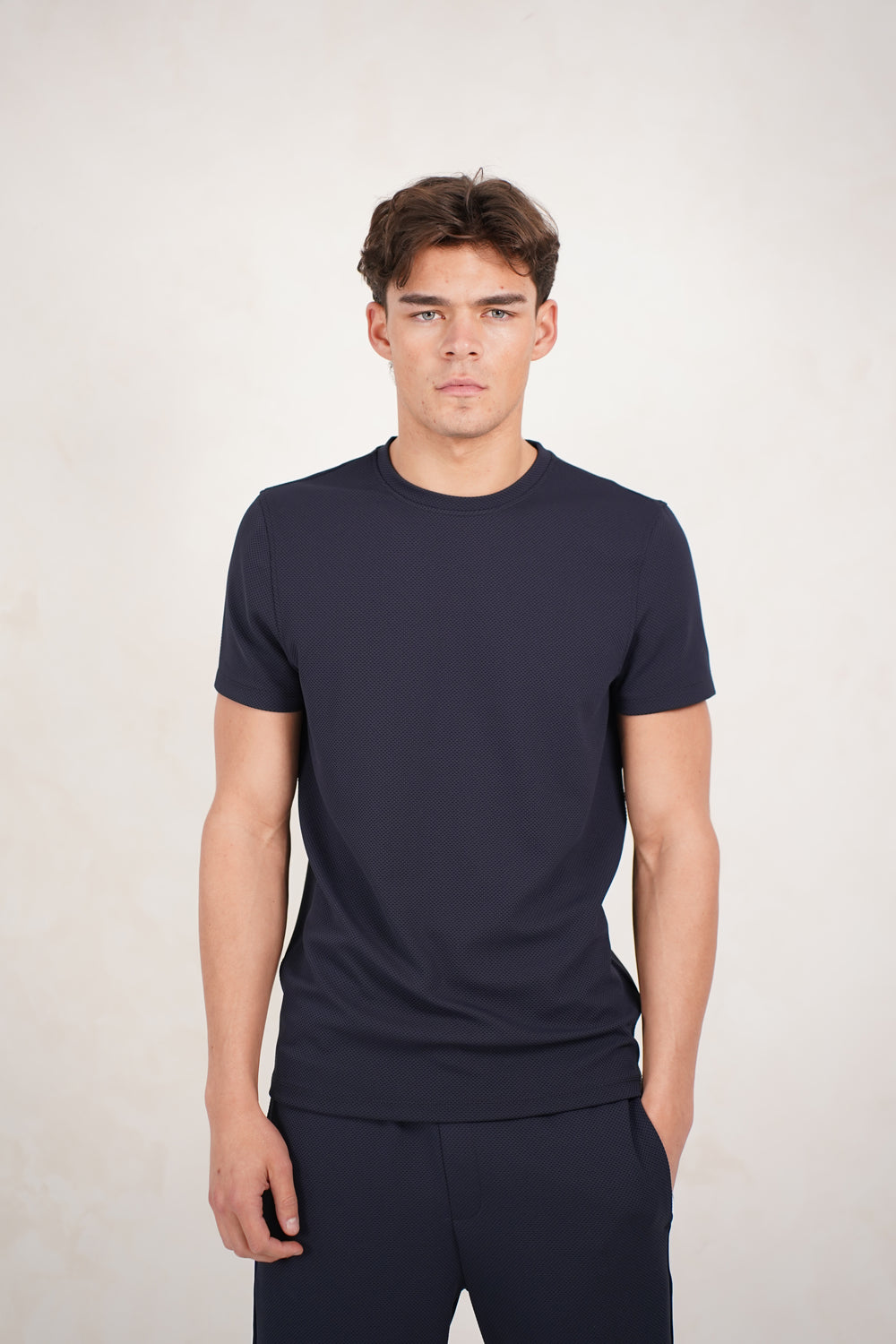 Capo Textured T-Shirt - Navy
