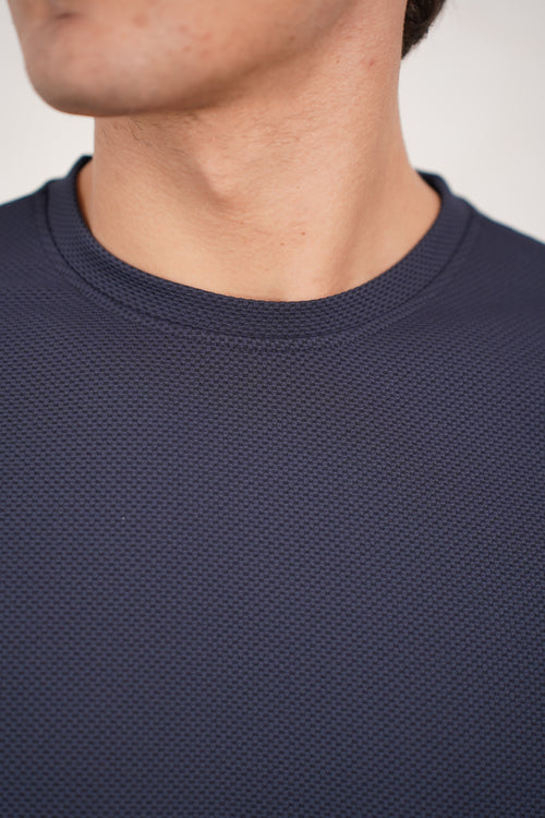 Capo Textured T-Shirt - Navy