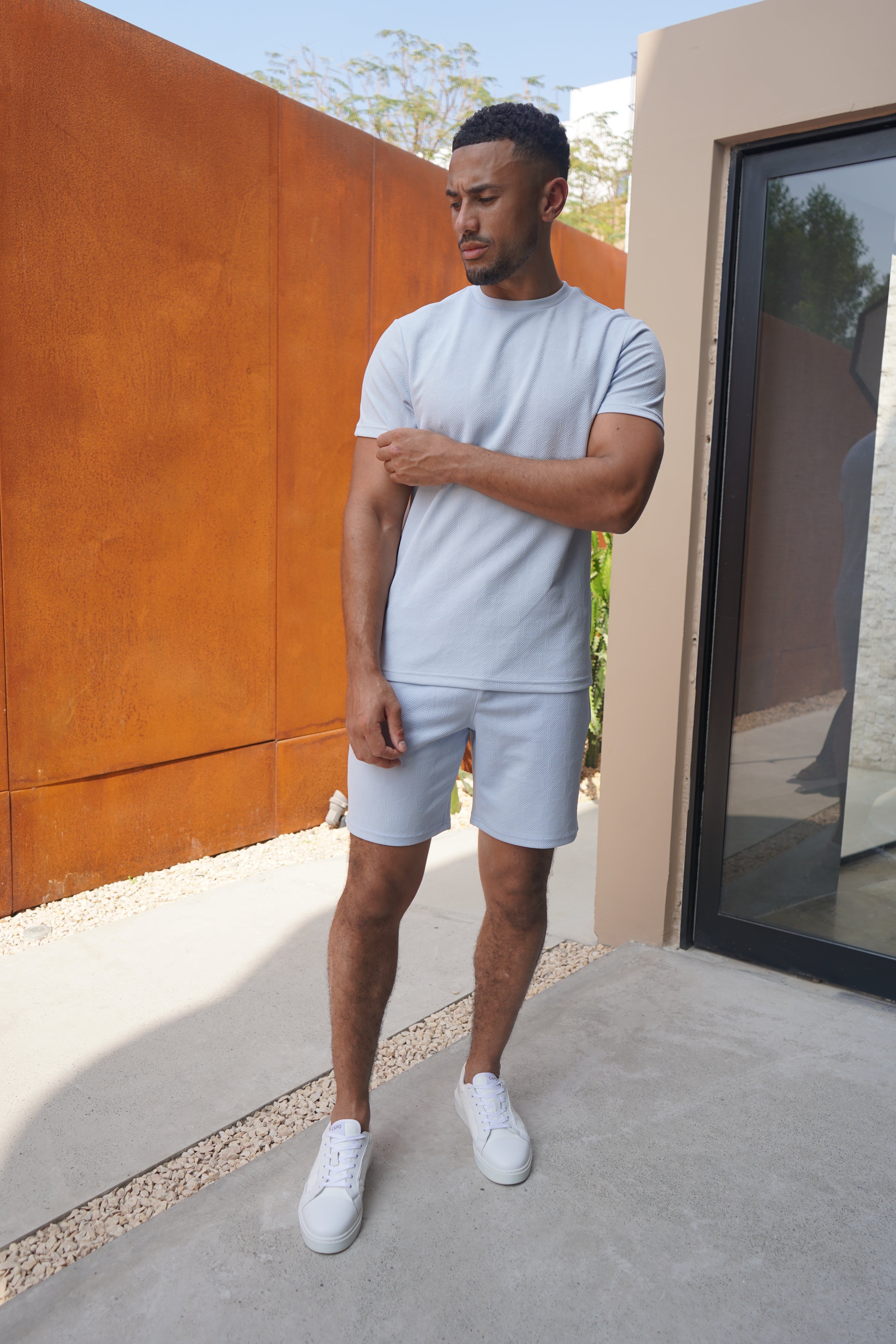 Capo Aztec Revere Shorts - Light Blue