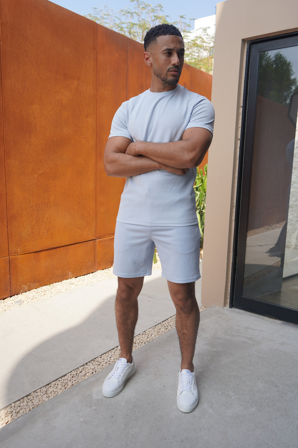 Capo Aztec Revere T-Shirt - Light Blue