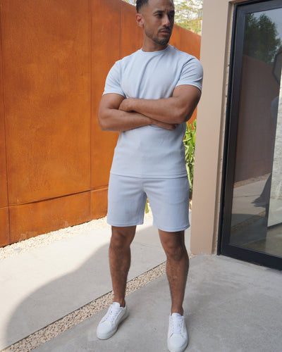 Capo Aztec Revere T-Shirt - Light Blue