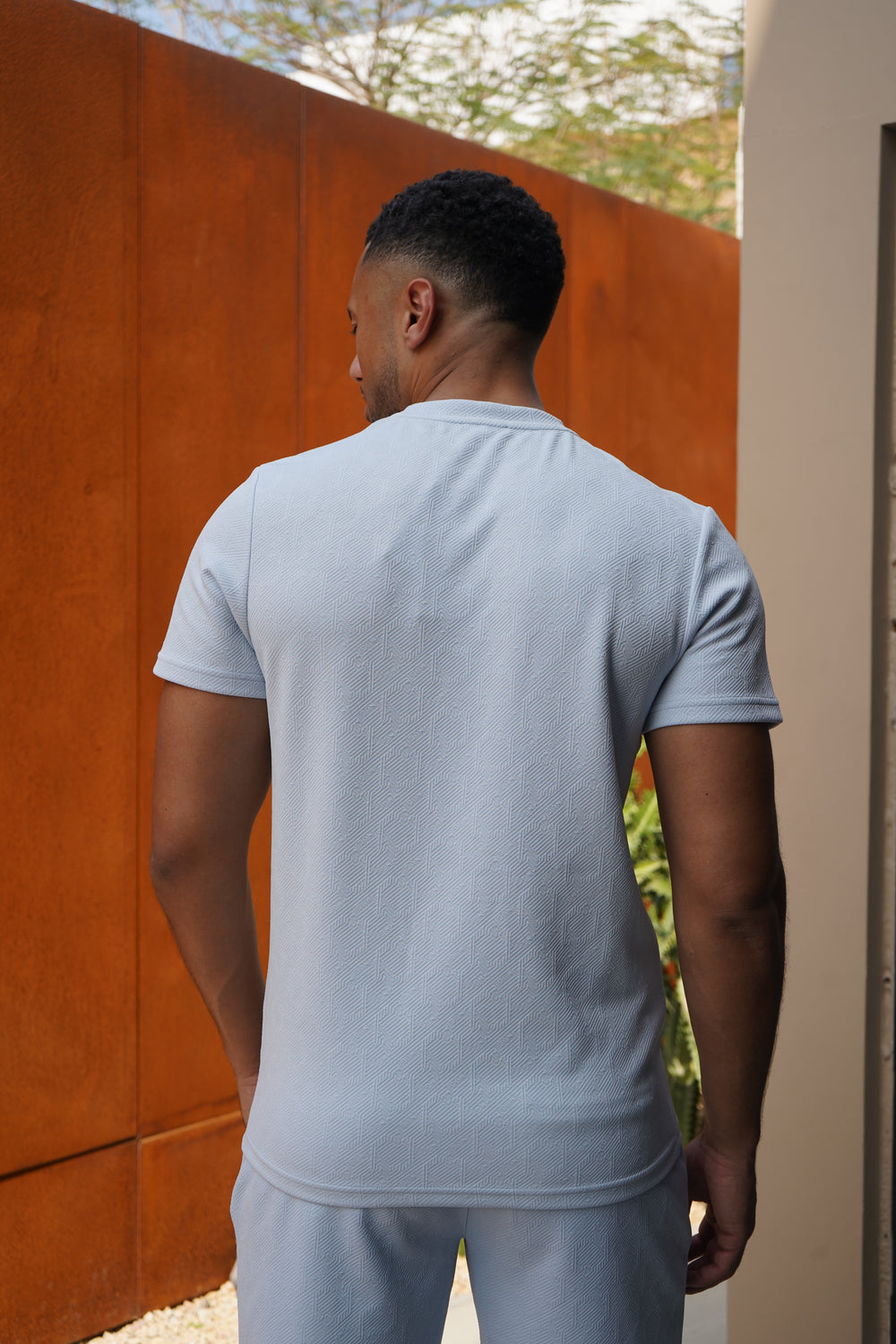 Capo Aztec Revere T-Shirt - Light Blue