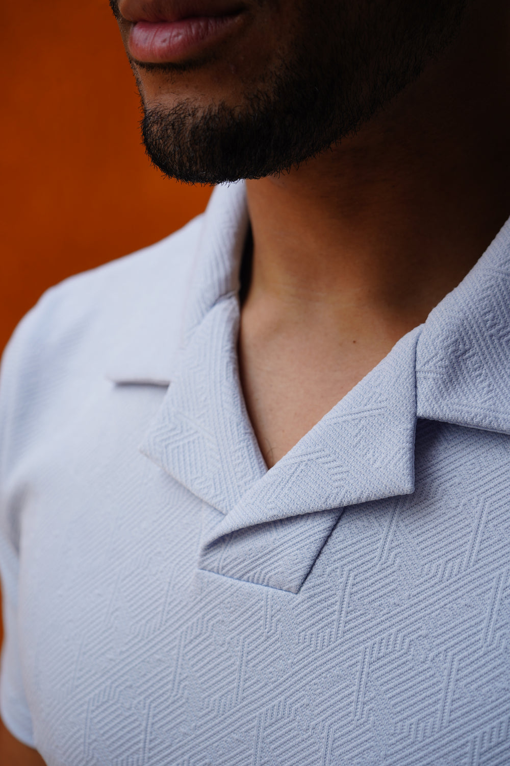 Capo Aztec Revere Polo Shirt - Light Blue