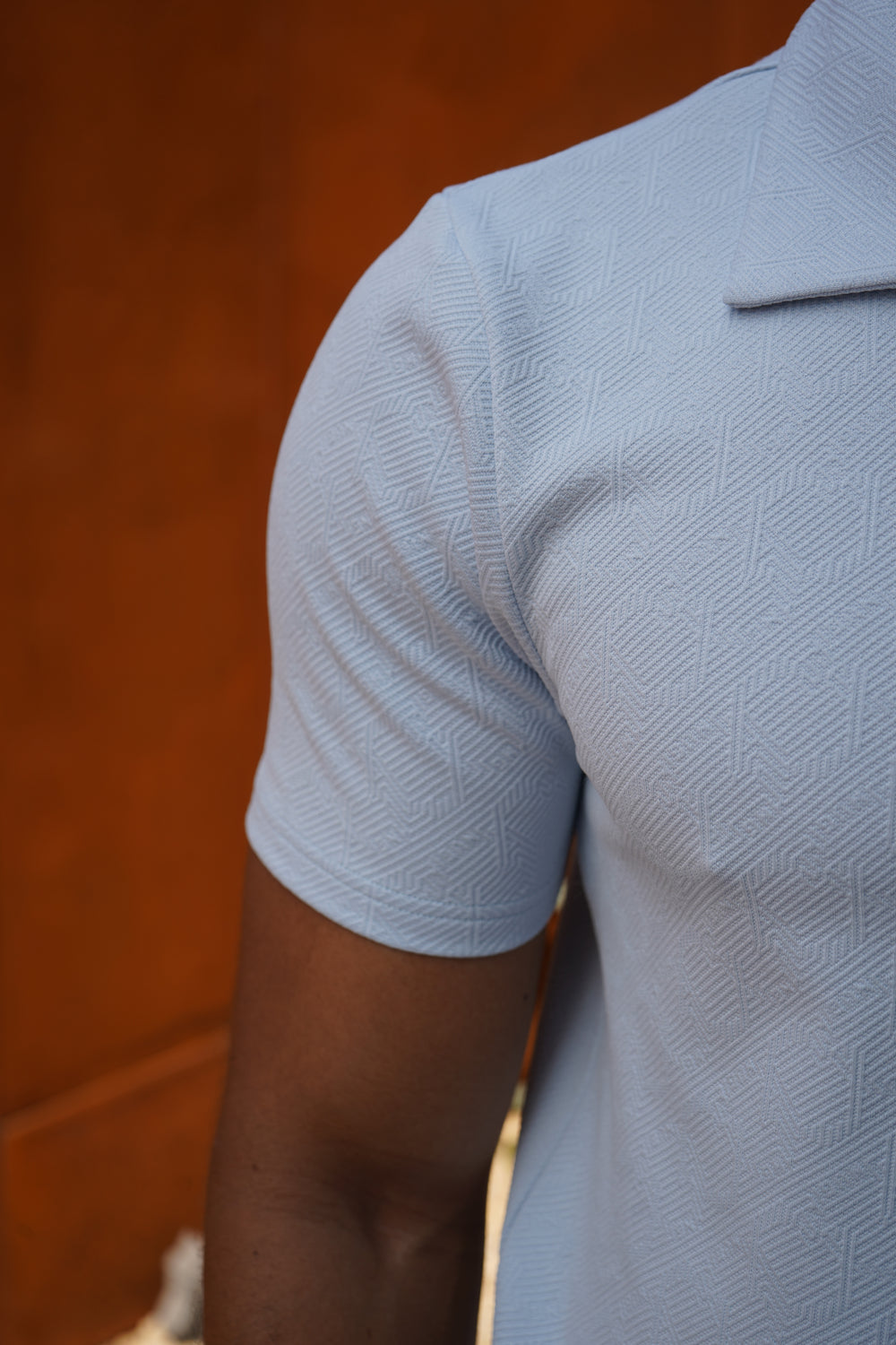 Capo Aztec Revere Polo Shirt - Light Blue