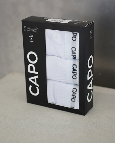 Capo Essential 3 Pack Boxer Shorts - White