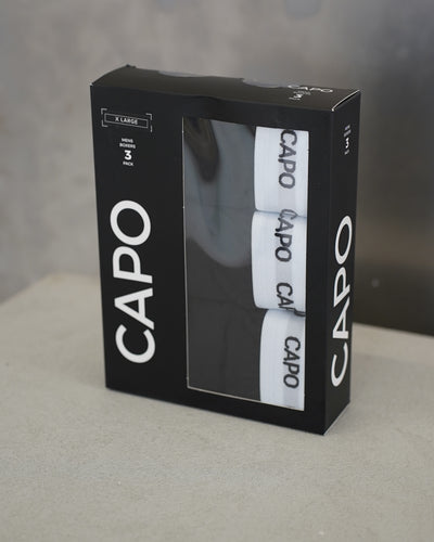 Capo Essential 3 Pack Boxer Shorts - Black