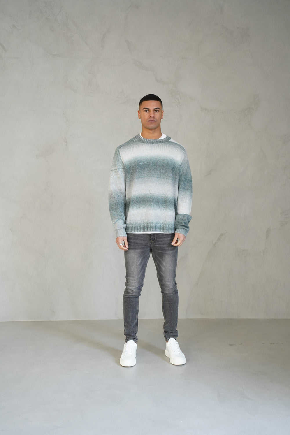 Capo Mohair Ombre Knit Jumper - Grey