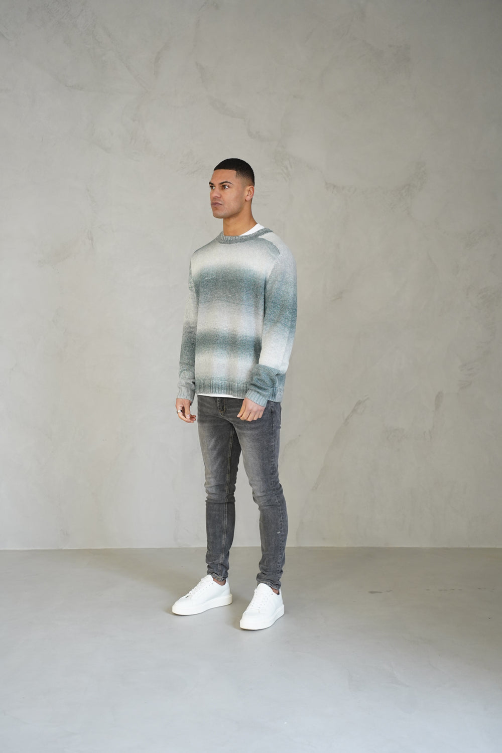 Capo Mohair Ombre Knit Jumper - Grey