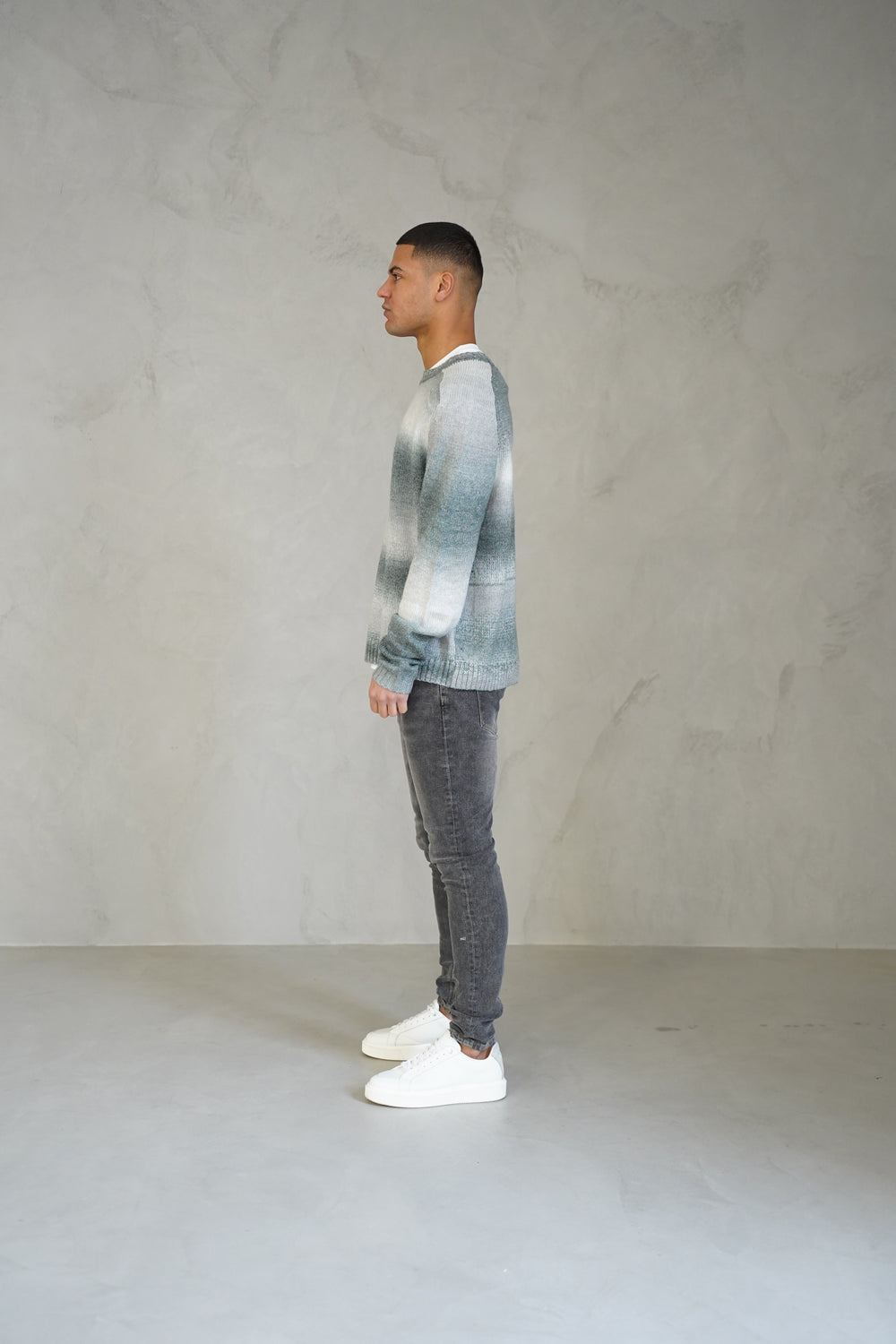 Capo Mohair Ombre Knit Jumper - Grey