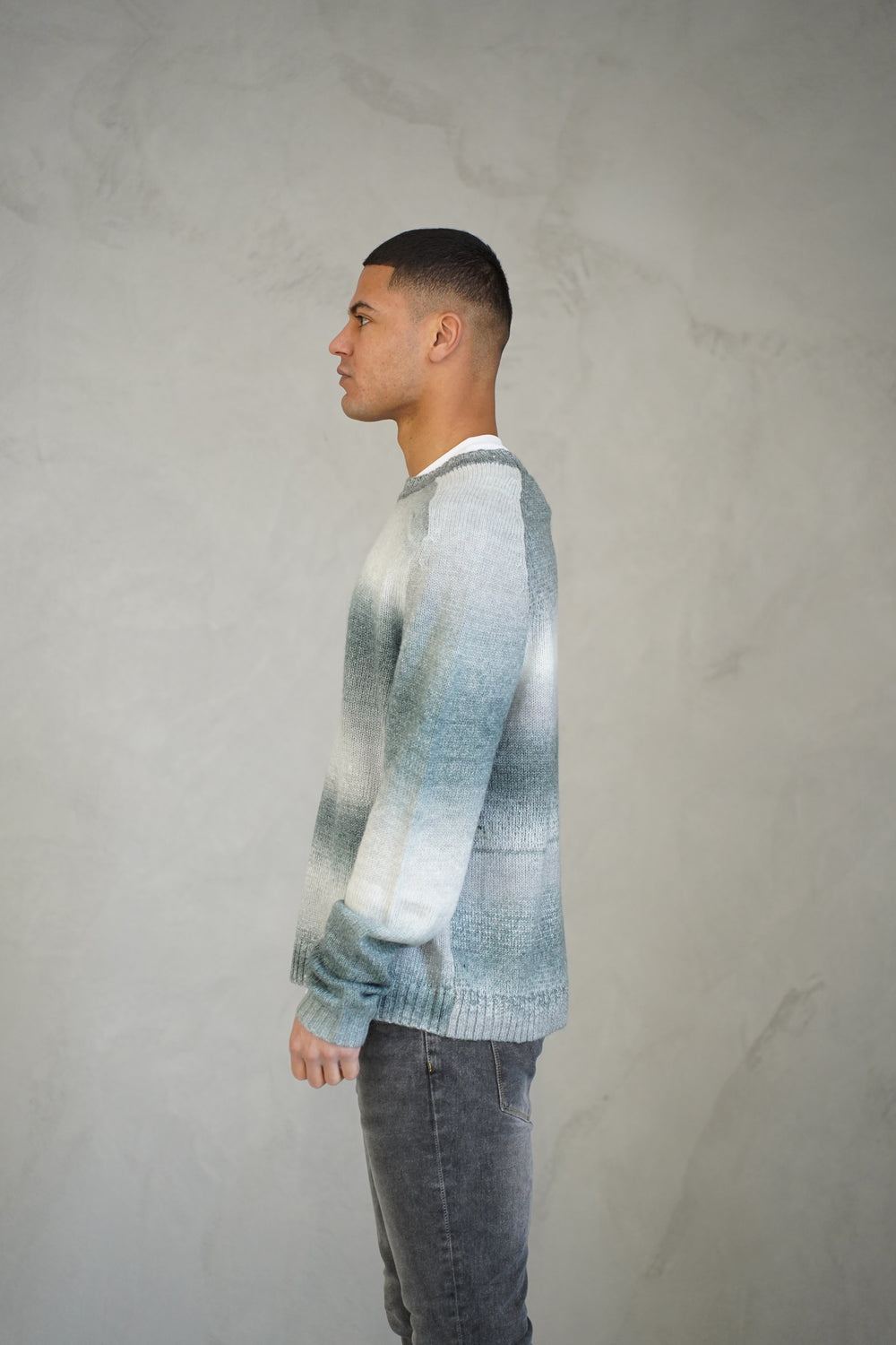 Capo Mohair Ombre Knit Jumper - Grey