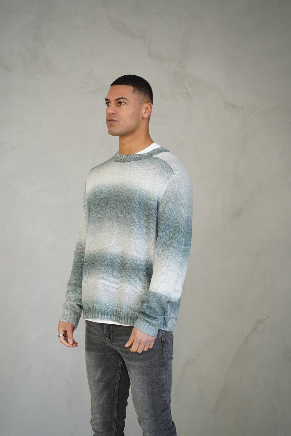 Capo Mohair Ombre Knit Jumper - Grey