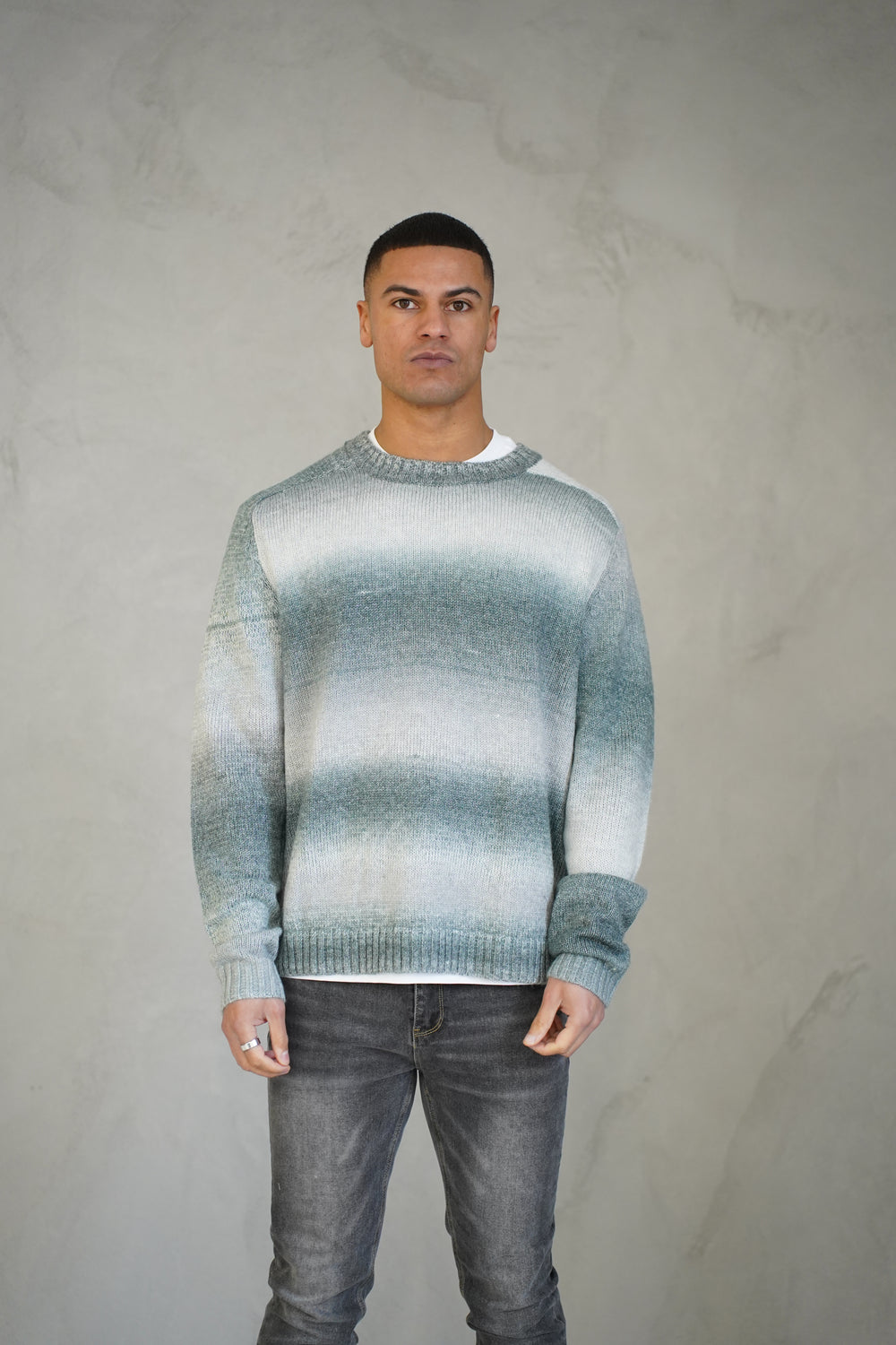 Capo Mohair Ombre Knit Jumper - Grey