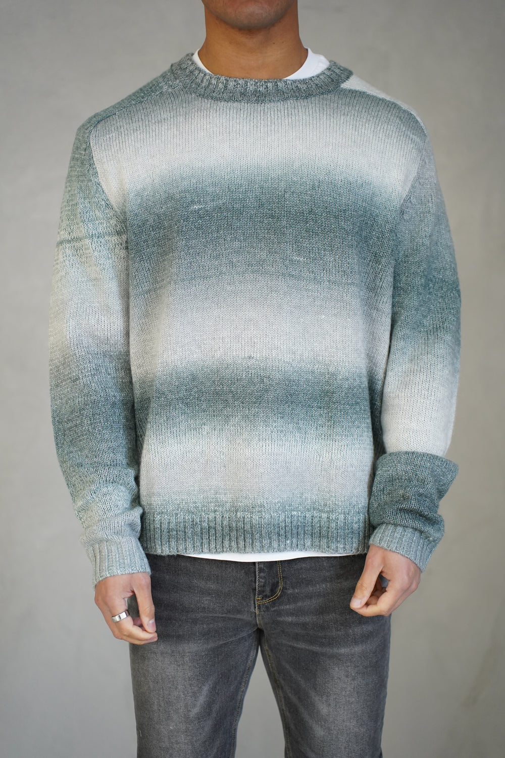 Capo Mohair Ombre Knit Jumper - Grey