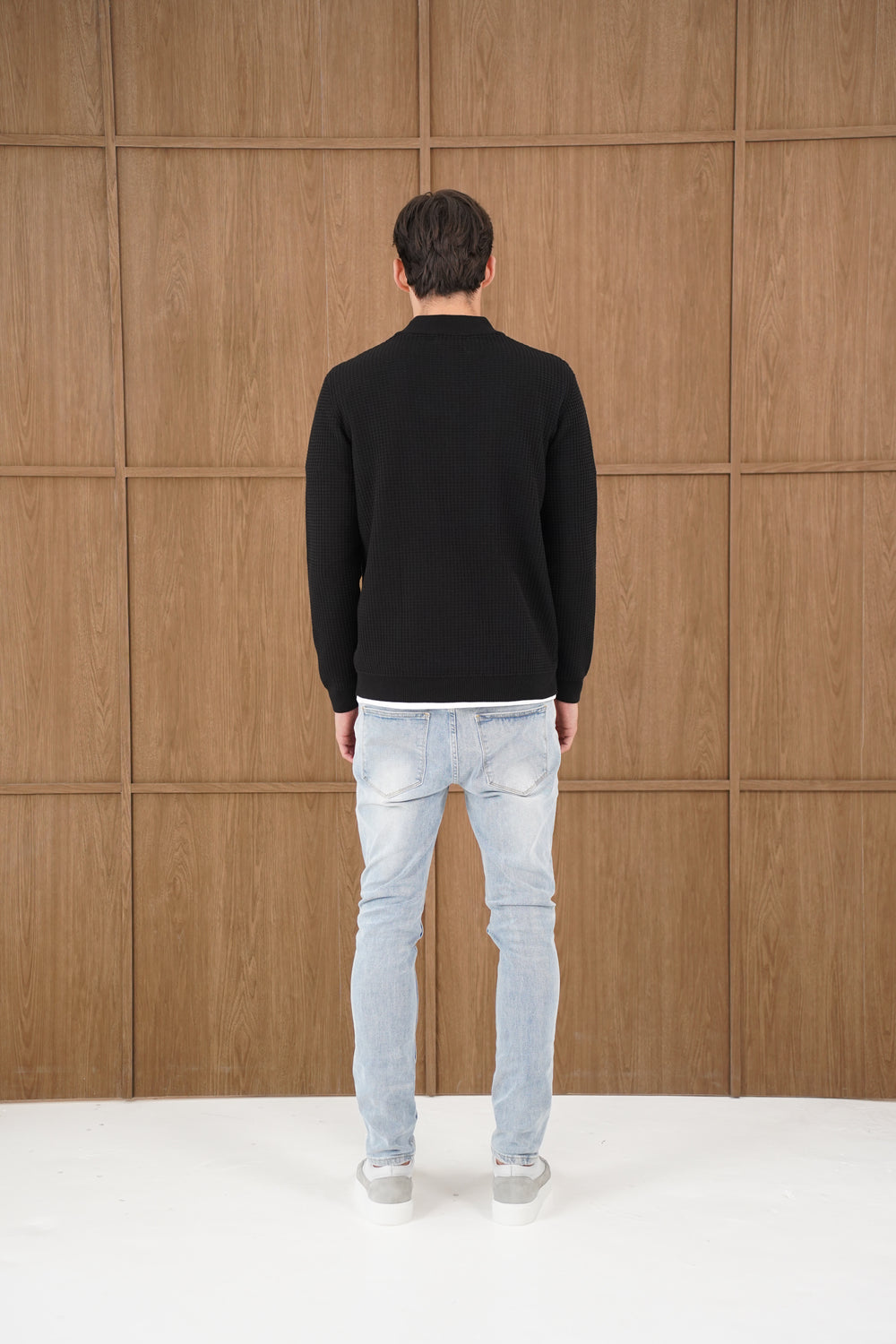 Capo Ribbed 1/4 Zip Jumper - Black
