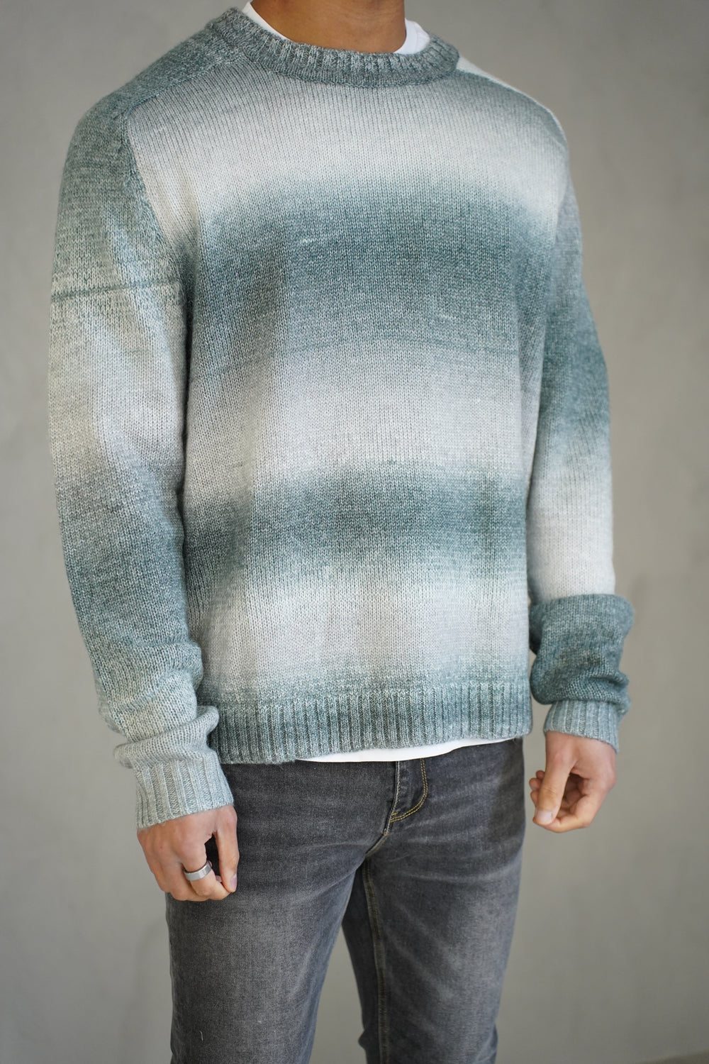 Capo Mohair Ombre Knit Jumper - Grey