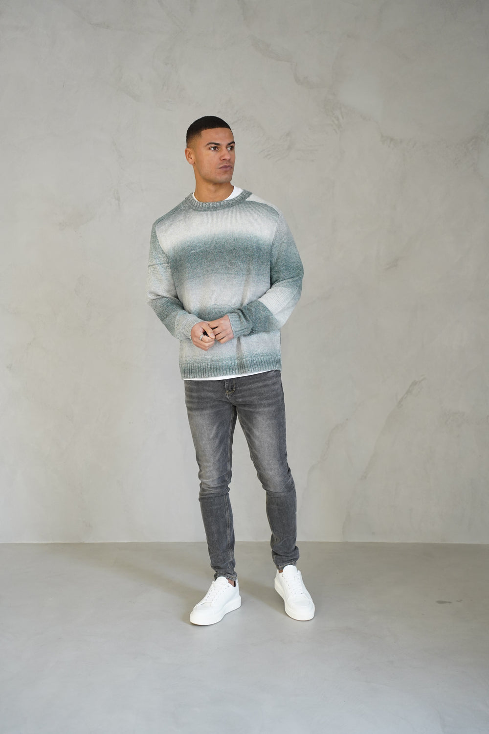 Capo Mohair Ombre Knit Jumper - Grey