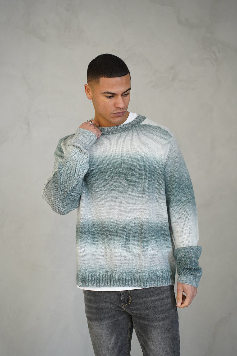 Capo Mohair Ombre Knit Jumper - Grey