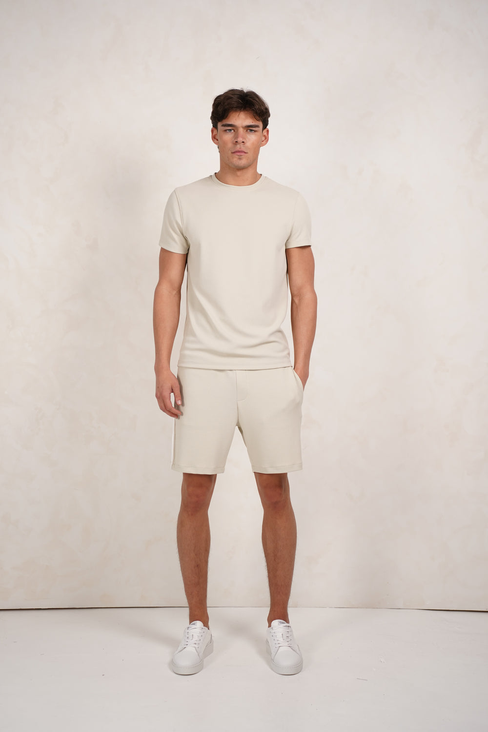 Capo Textured T-Shirt - Light Beige