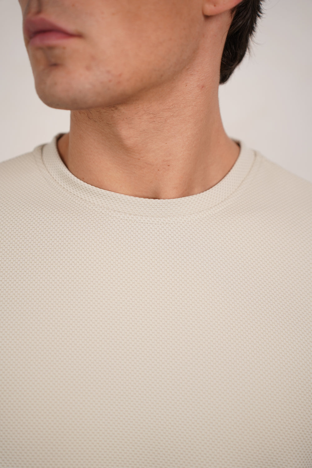 Capo Textured T-Shirt - Light Beige