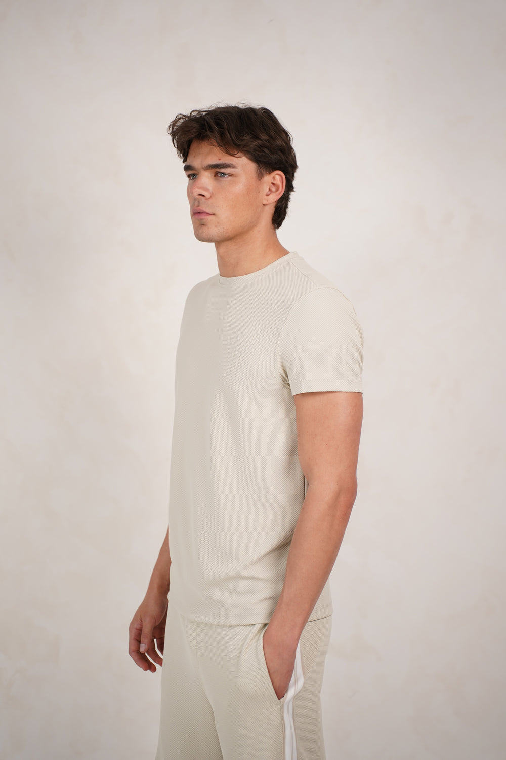 Capo Textured T-Shirt - Light Beige