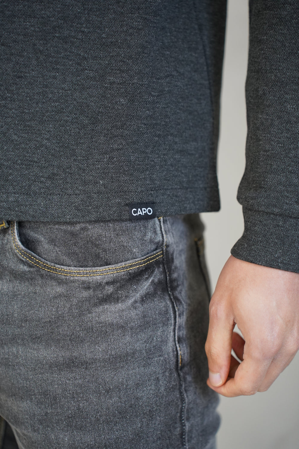 Capo Pique 1/4 Zip Top - Charcoal