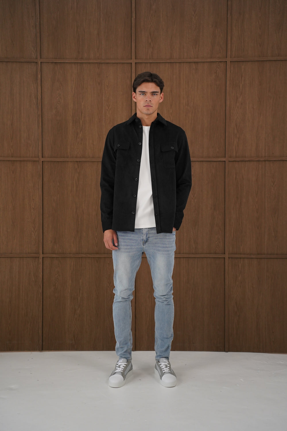 Capo Corduroy Overshirt - Black