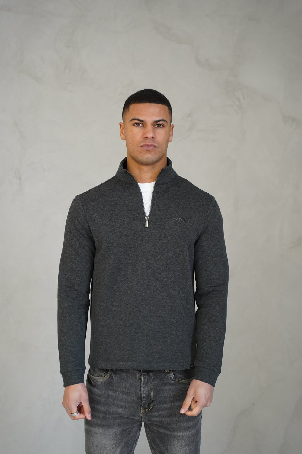 Capo Pique 1/4 Zip Top - Charcoal