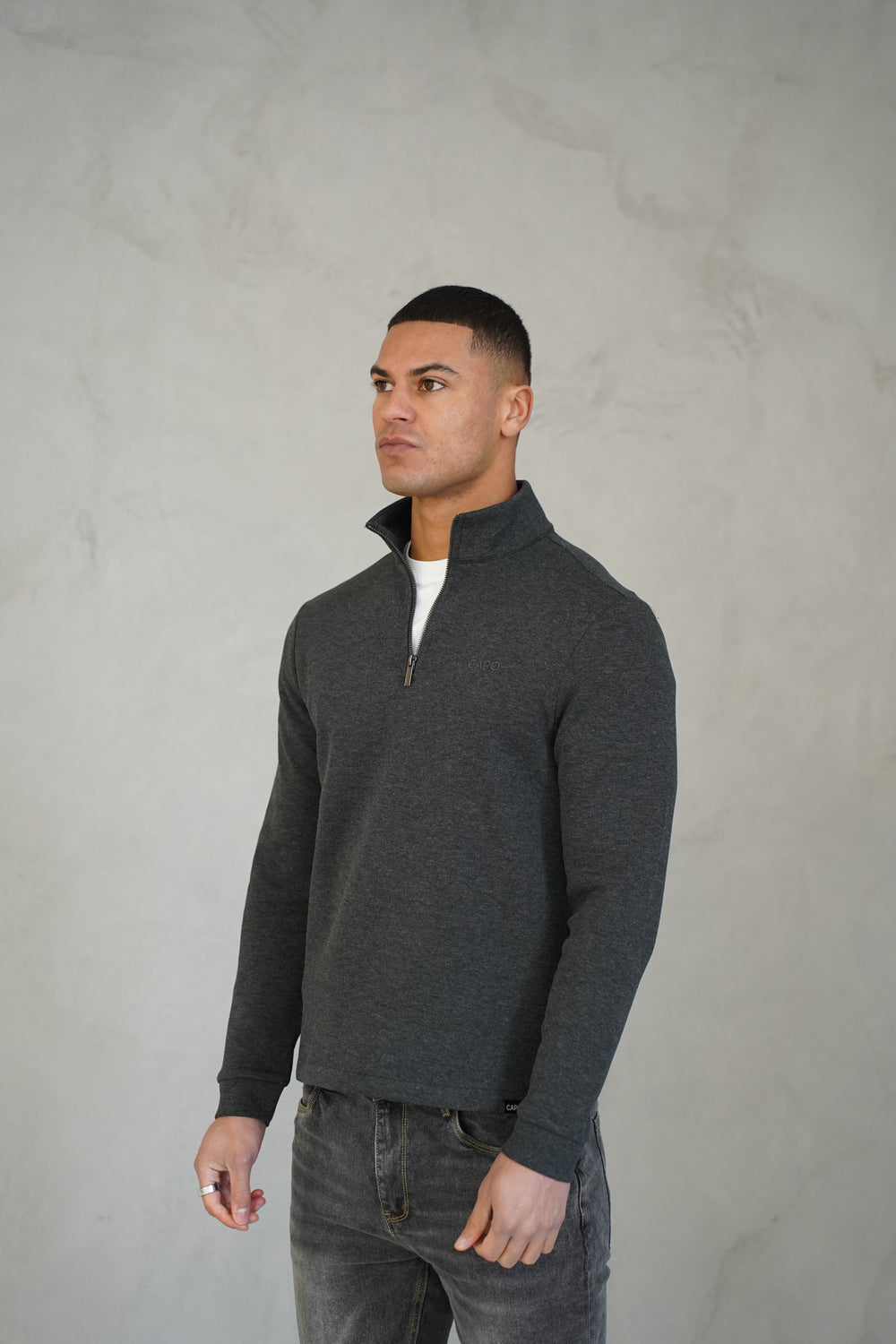 Capo Pique 1/4 Zip Top - Charcoal