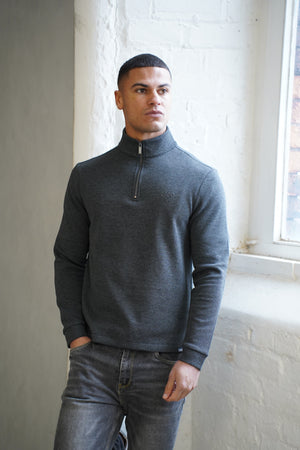 Capo Pique 1/4 Zip Top - Charcoal