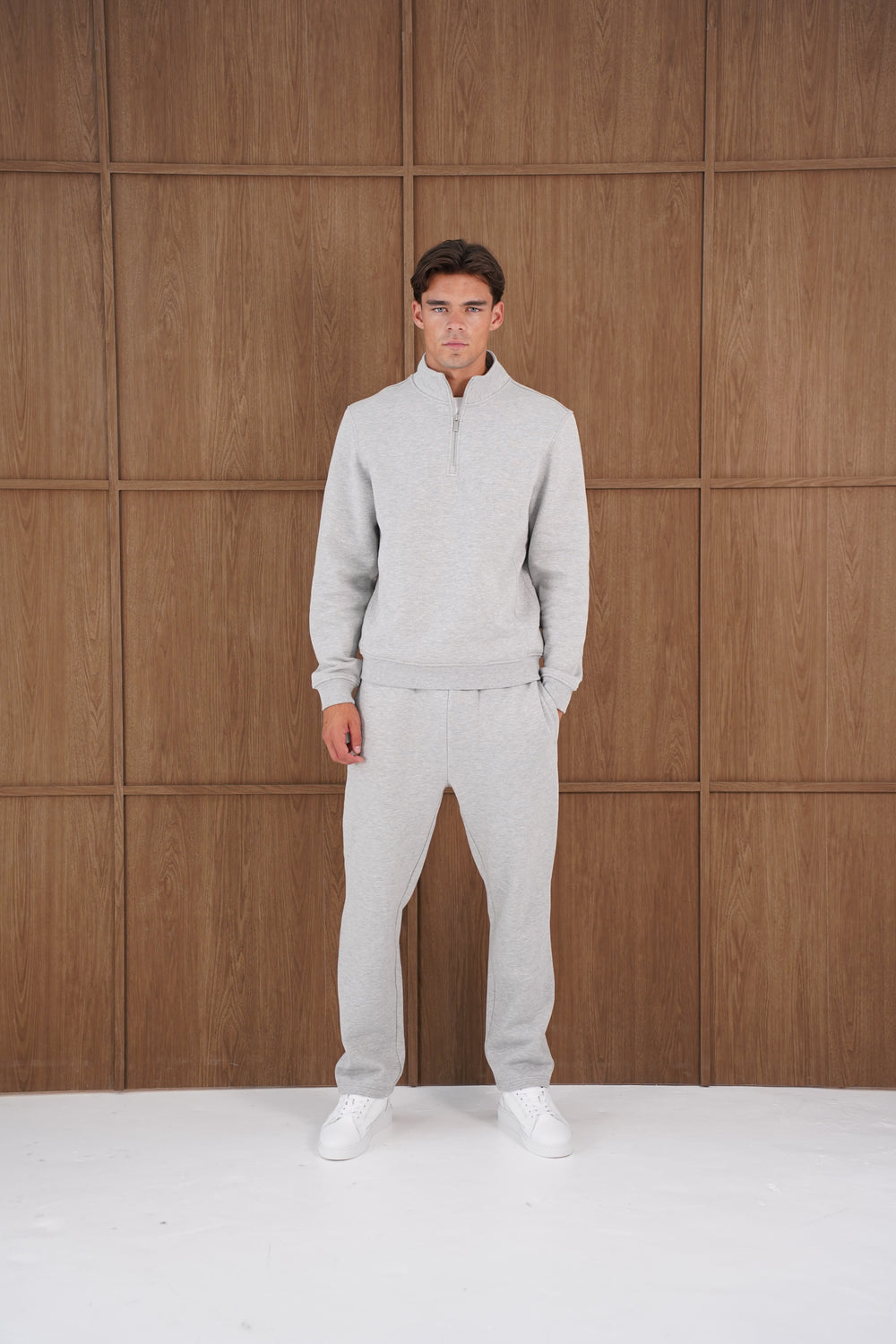 Capo Heavyweight 1/4 Zip Sweatshirt - Light Grey