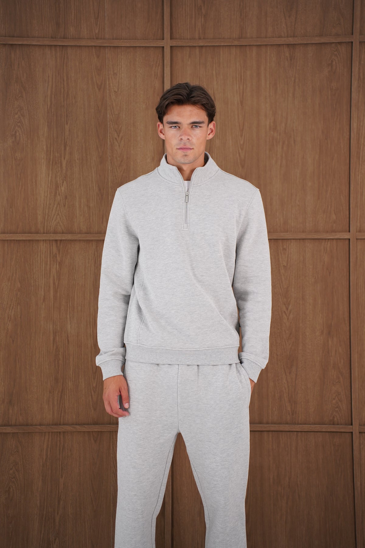 Capo Heavyweight 1/4 Zip Sweatshirt - Light Grey