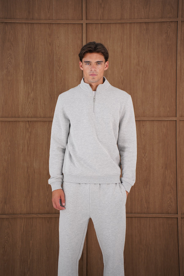 Capo Heavyweight 1/4 Zip Sweatshirt - Light Grey