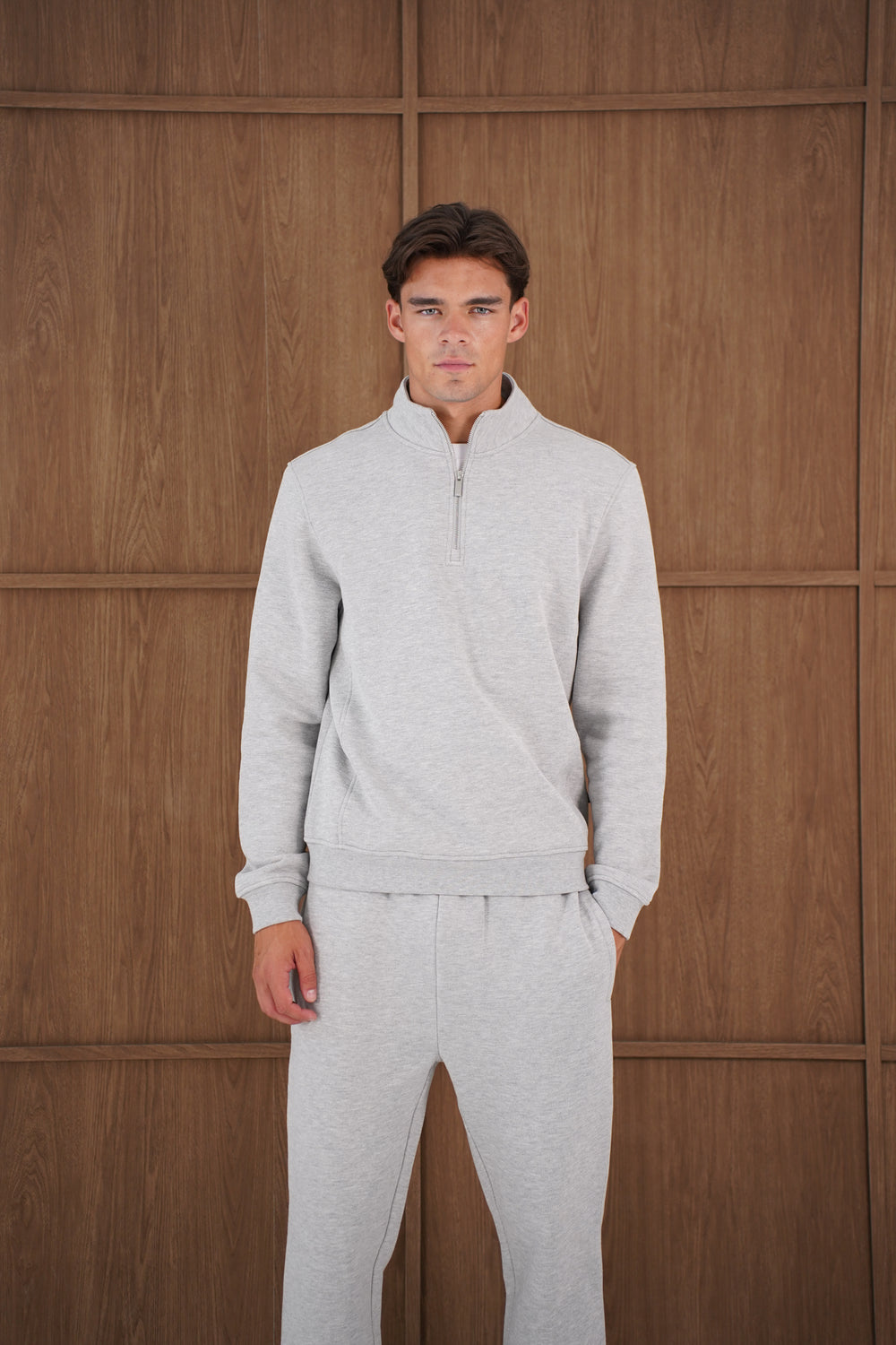 Capo Heavyweight 1/4 Zip Sweatshirt - Light Grey