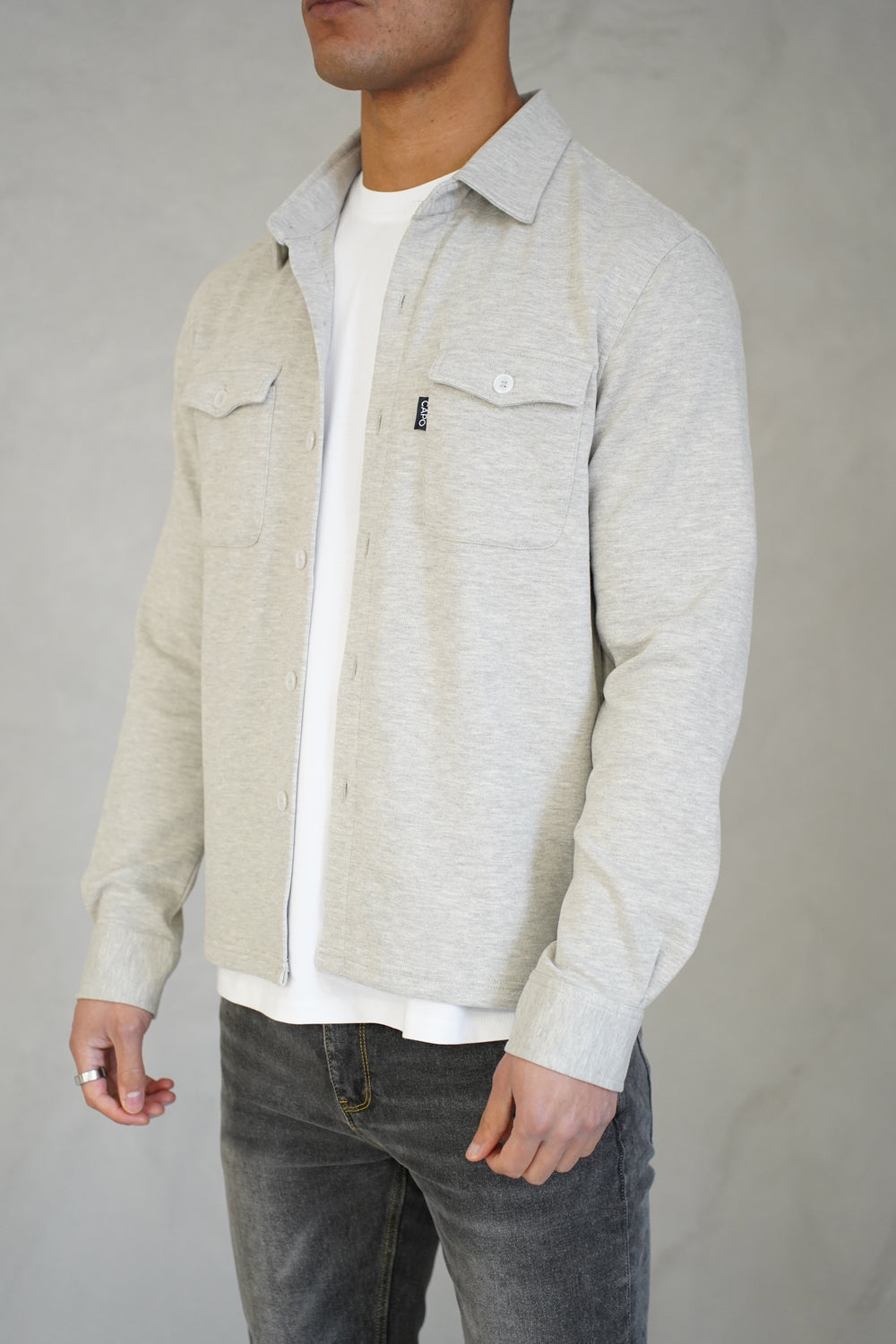 Capo Pique Overshirt - Grey