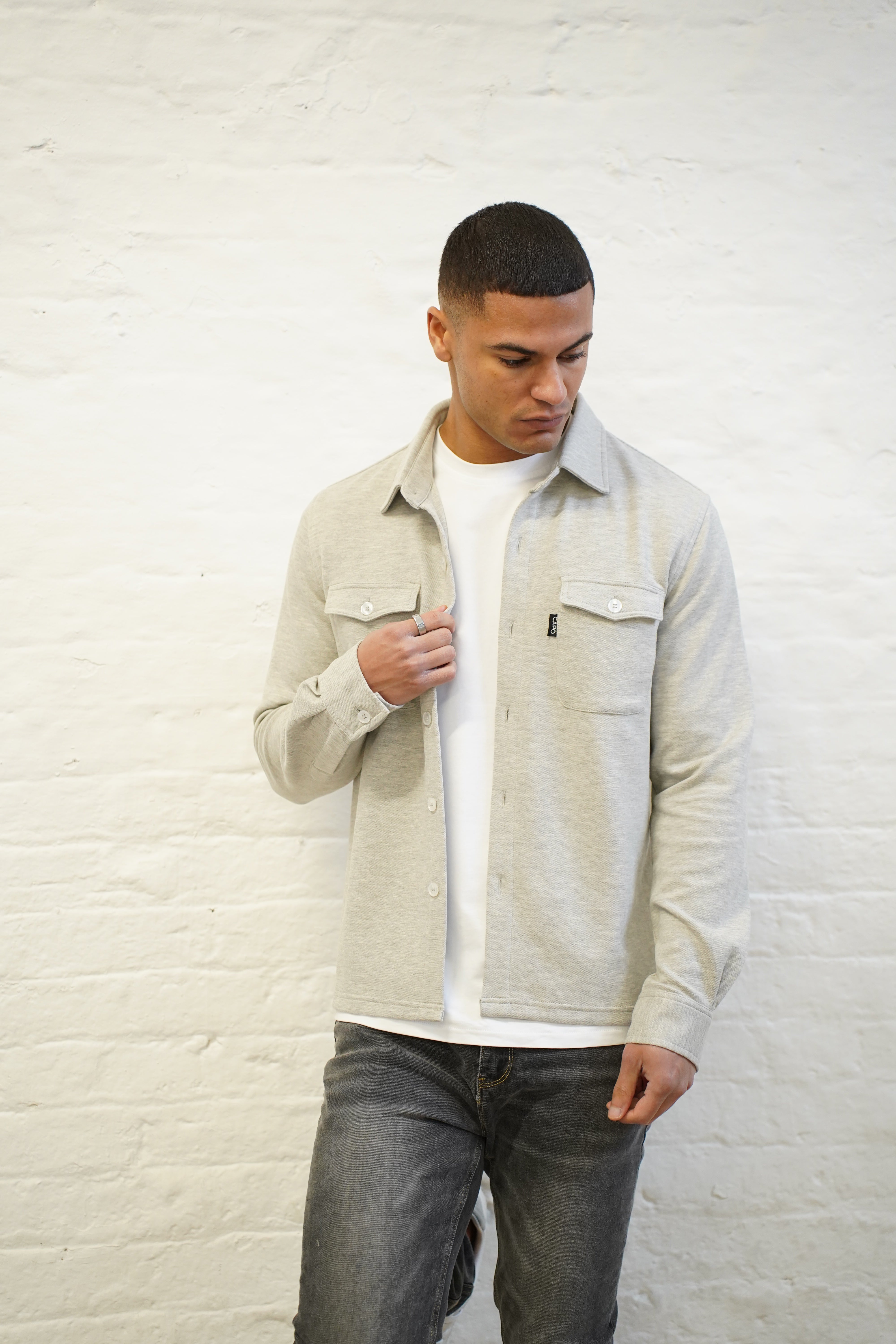 Capo Pique Overshirt - Grey