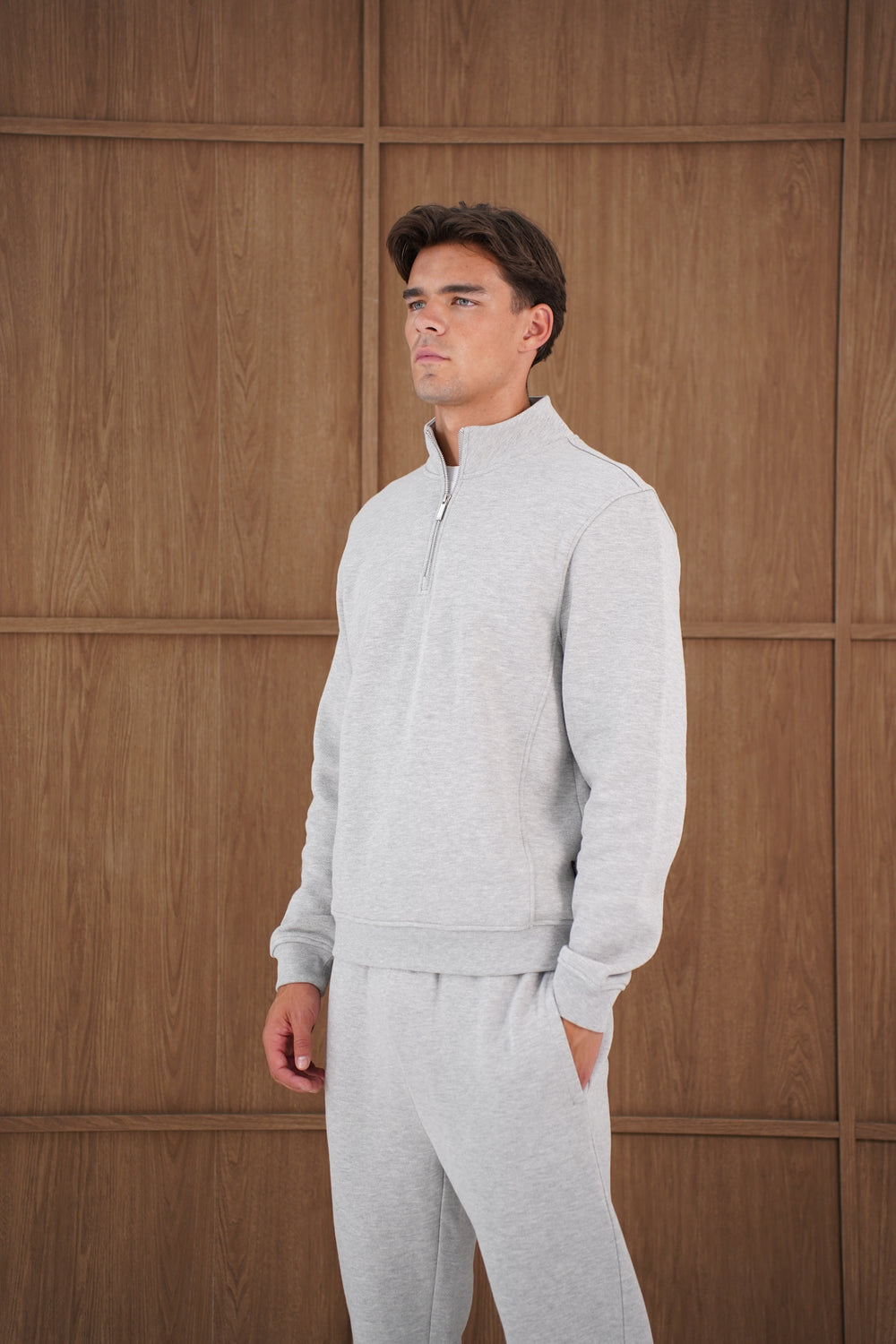Capo Heavyweight 1/4 Zip Sweatshirt - Light Grey